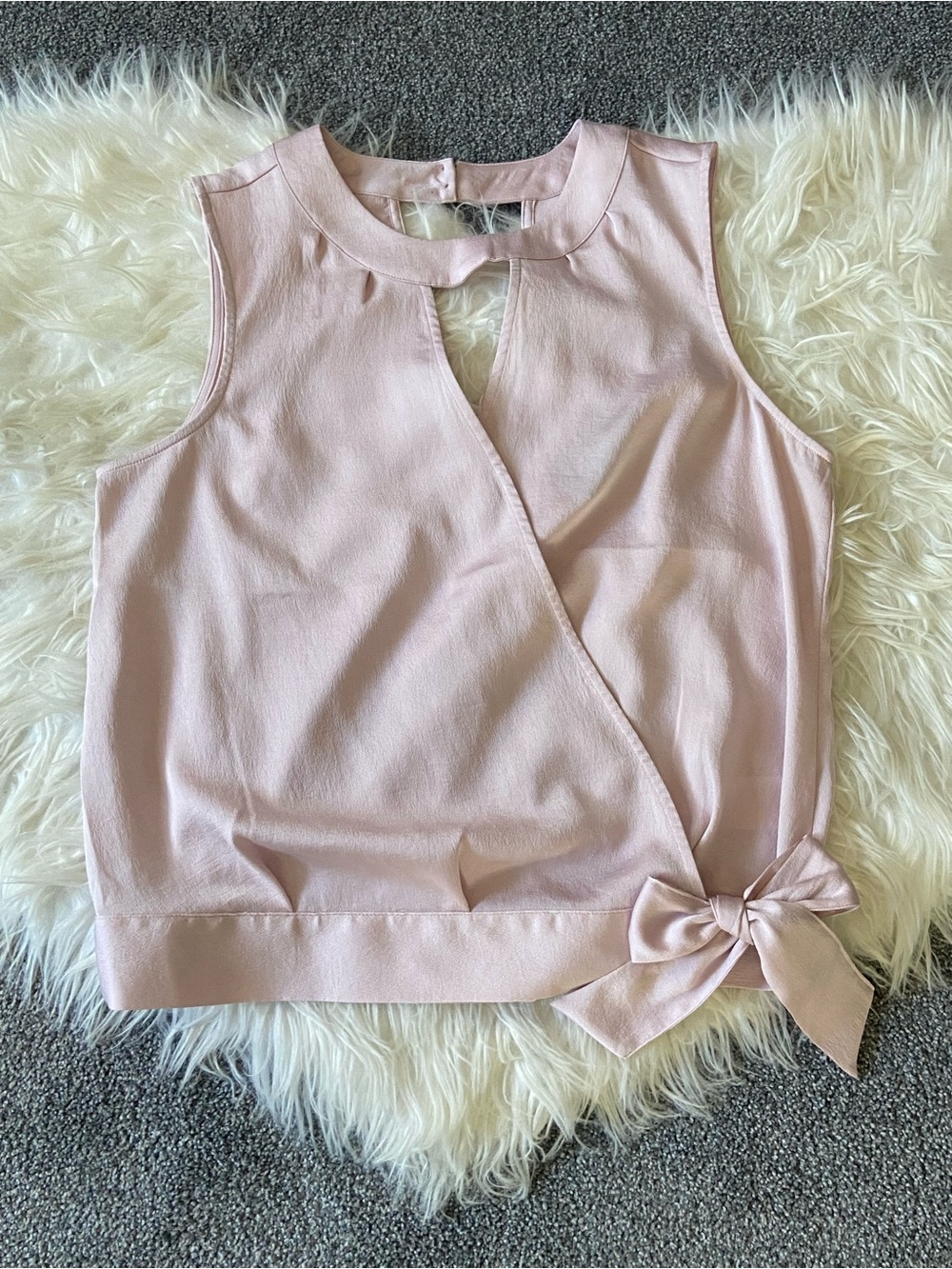 Express Blush Pink Tie-Detail Wrap Blouse